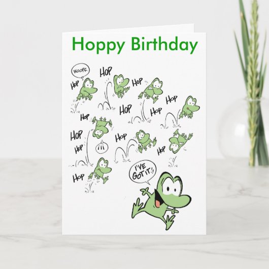 Cartoon Frog Bonne carte d'anniversaire (Devant)