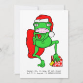 Cartoon Frog Kerstfeest uitnodiging (Achterkant)