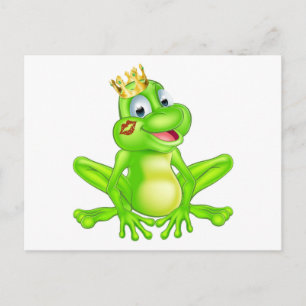 Cartoon frog prince briefkaart
