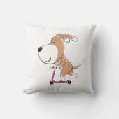 Cartoon Funny Dog Puppy Kick Scooter Kinderen Kussen (Voorkant)