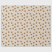 Cartoon Funny Honey Bee Honeycomb Pattern Cadeaupapier (Vlak)