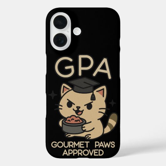 Cartoon Funny Scholar Cat Tuna Paws Case-Mate iPhone Case (Achterkant)
