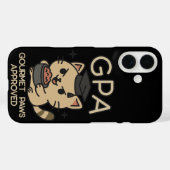 Cartoon Funny Scholar Cat Tuna Paws Case-Mate iPhone Case (Achterkant (horizontaal))