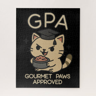 Cartoon Funny Scholar Cat Tuna Paws Legpuzzel