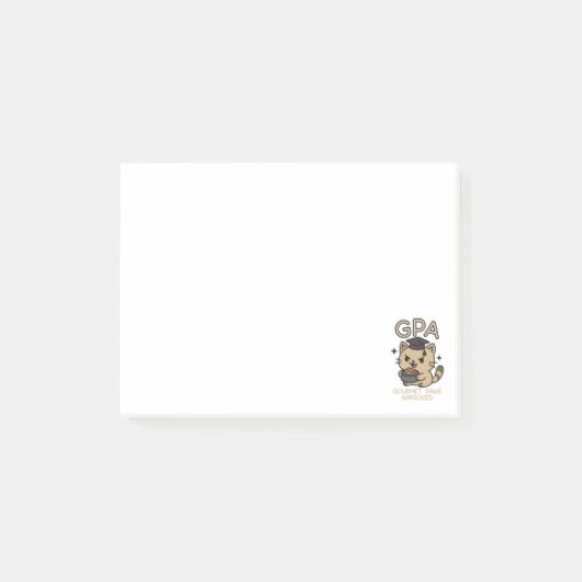 Cartoon Funny Scholar Cat Tuna Paws Post-it® Notes (Voorkant)