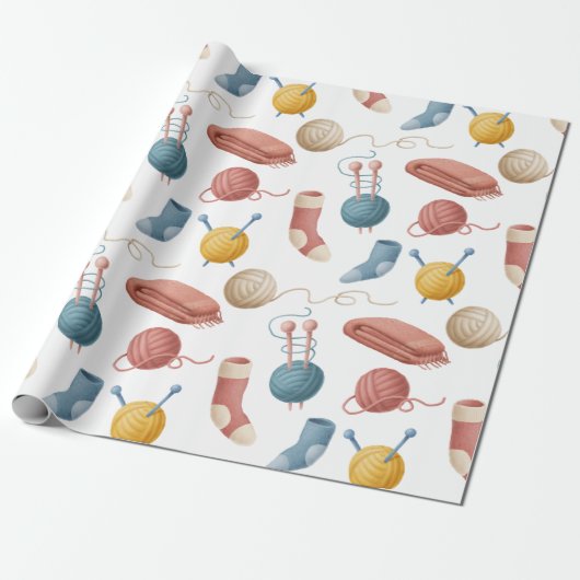Cartoon Garens, dekens en sockets Cadeaupapier (Uitgerold)