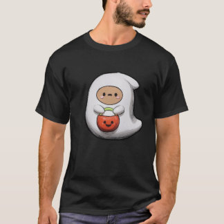 Cartoon geest emmer pompoen Halloween T-shirt