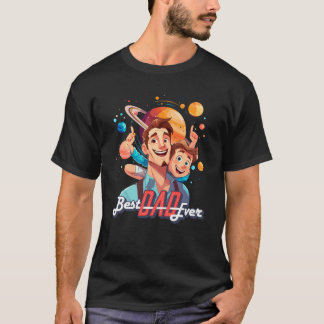 Cartoon Geïllustreerd Schattige Best Dad T-shirt