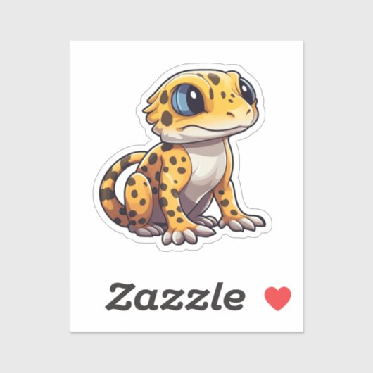 Cartoon gekko sticker (Vel)
