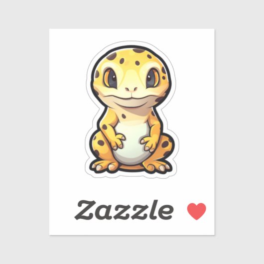 Cartoon gekko sticker (Vel)