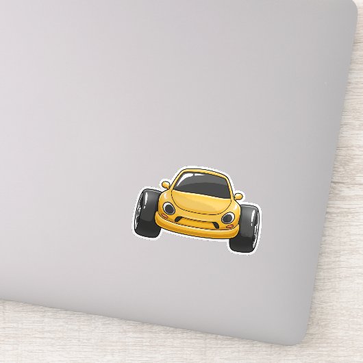 Cartoon Gele Toon Auto Sticker (Detail)