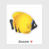 Cartoon gele visSticker Sticker (Vel)