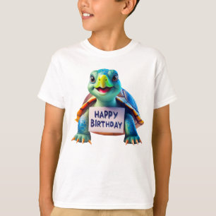 Cartoon Gelukkige Verjaardag Illustratie van een L T-shirt