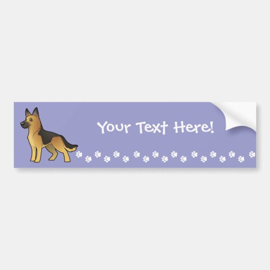 Cartoon German Shepherd Bumpersticker (Voorkant)