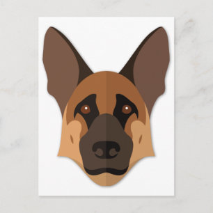 Cartoon German Shepherd Head Briefkaart