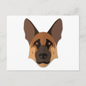 Cartoon German Shepherd Head Briefkaart (Voorkant)