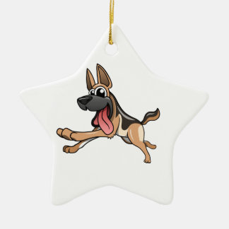 Cartoon German Shepherd Keramisch Ornament