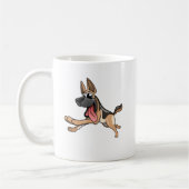 Cartoon German Shepherd Koffiemok (Links)