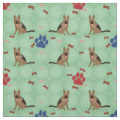 Cartoon German Shepherd Stof (Swatch)