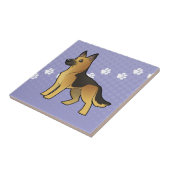Cartoon German Shepherd Tegeltje (Zijkant)