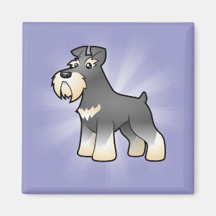 Cartoon Giant/Standard/Miniature Schnauzer Magneet