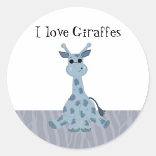 Cartoon giraf met tekst ronde sticker