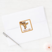 Cartoon Giraffe Aanmoediging Vierkante Sticker (Envelop)