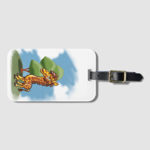 Cartoon Giraffe Bagagelabel