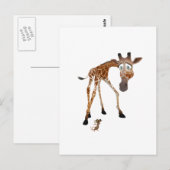 Cartoon Giraffe en muis Briefkaart (Voorkant / Achterkant)