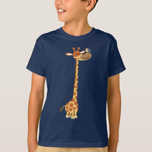 Cartoon Giraffe en T-shirt voor kinderen (Voorkant)