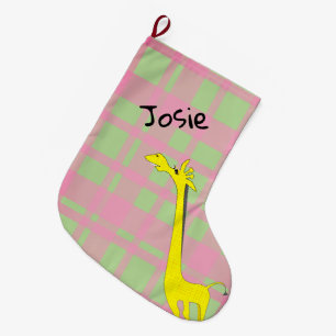 Cartoon Giraffe Grote Kerstsok