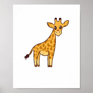Cartoon Giraffe I Kinder I Peuter Giraffe Poster
