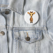 Cartoon giraffe-illustratie ronde button 5,7 cm (In situ)