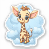 Cartoon giraffe-illustratie sticker (Voorkant)