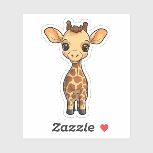 Cartoon giraffe-illustratie sticker (Vel)