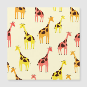 Cartoon-giraffe: Kleurrijk vintagepatroon.
