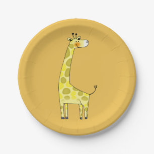 cartoon giraffe papieren bordje