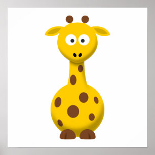 Cartoon Giraffe Poster