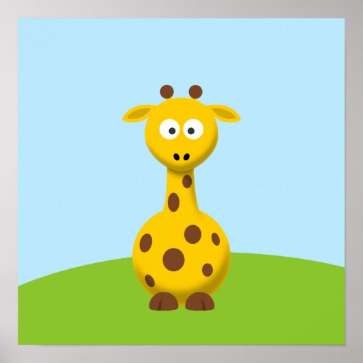 Cartoon Giraffe Poster (Voorkant)
