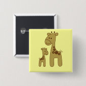Cartoon Giraffe Print Button (Voorkant /achterkant)