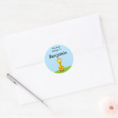 Cartoon Giraffe Ronde Sticker (Envelop)