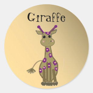 Cartoon Giraffe Ronde Sticker