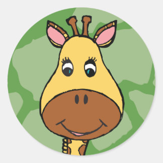 Cartoon Giraffe Stickers - Zoo Dieren