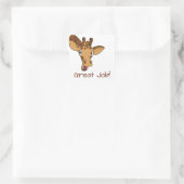 Cartoon Giraffe  Vierkante Sticker (Tas)