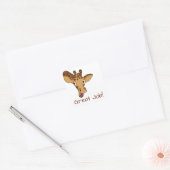 Cartoon Giraffe  Vierkante Sticker (Envelop)