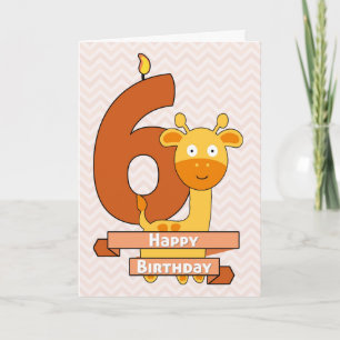 Cartoon Giraffe voor de verjaardag van het kind Kaart
