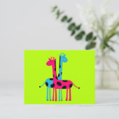 Cartoon Giraffes Briefkaart (Staand voorkant)