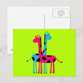 Cartoon Giraffes Briefkaart (Voorkant / Achterkant)