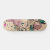Cartoon Girls Face Dd Marque Skateboard (Horz)