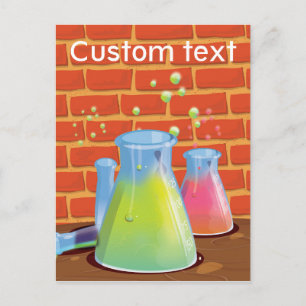 Cartoon Glass Science-apparatuur op een bank Briefkaart